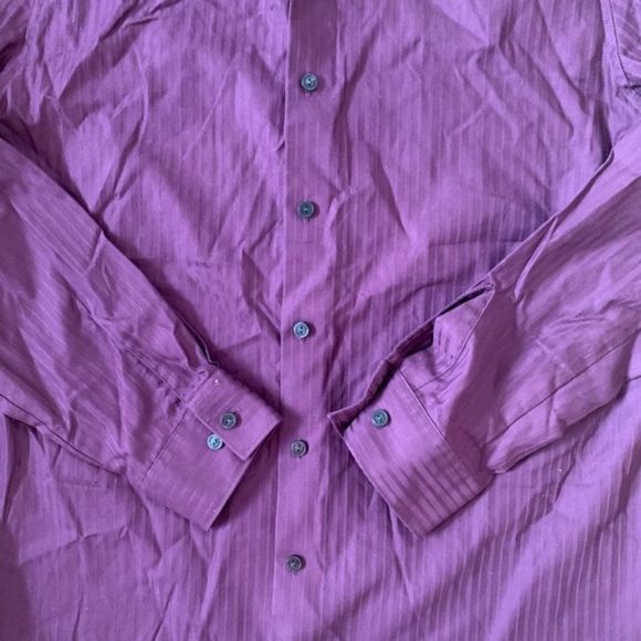 Kenneth Cole Reaction Purple Dress Shirt Size Large - Picture 3 of 7
